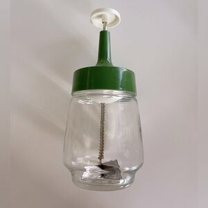 Vintage Atomic Mid Century Glass Food Chopper Federal Housewares Avocado Green